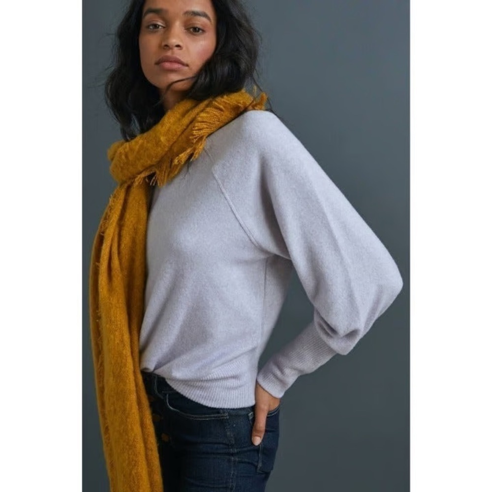 Maeve Anthropologie Marled Laney Purple Soft Mock Cowl Neck Sweater